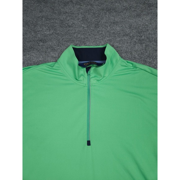 Polo Golf Ralph Lauren Performance 1/4 Zip Mens XL Green Stretch Pullover Logo - Picture 2 of 12